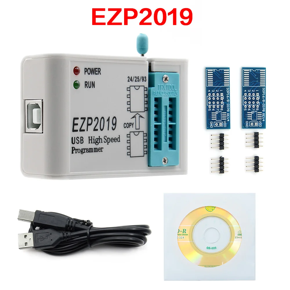 car battery analyzer ezp 2019 support WIN7&8 64bit NEW EZP2019 high-speed USB SPI Programmer 24 25 93 EEPROM 25 flash bios chip EZP2019 12 adapter test car battery with multimeter Diagnostic Tools