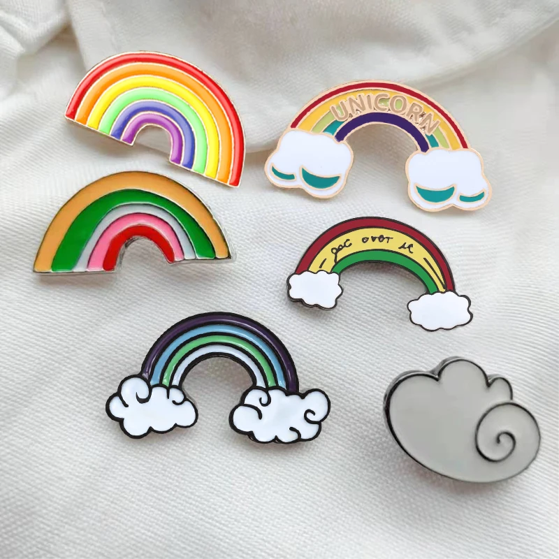 Высокое качество модная Радужная облачная брошь эмаль значок джинсовые куртки