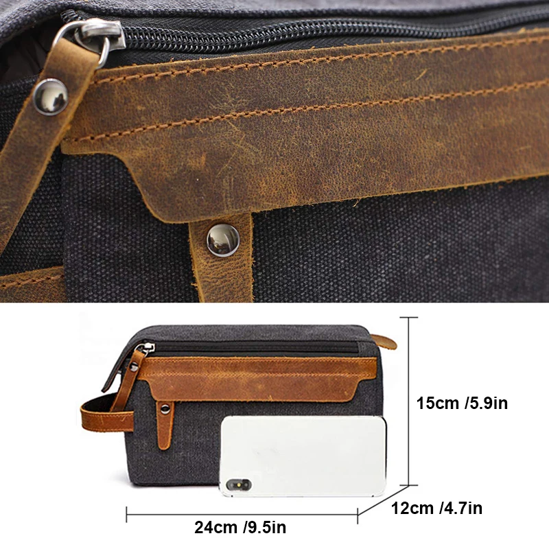 Toiletry Bag Makeup Organizer Cosmetic Bag Cosmetic Storage Bag Cosmetic Case Washing Supplies Storage Bag Toiletry Bag for Men Shaving Kit Bag Crazy Horse Leather Dopp Kit Travel Shaving Mens Toiletry Canvas