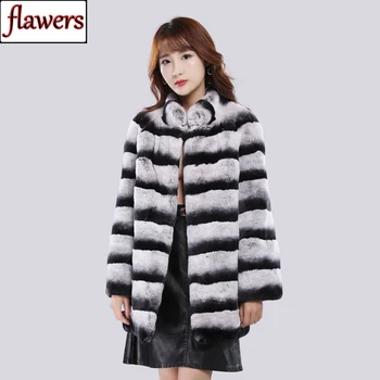 

Winter Lady Long Style Real Rex Rabbit Fur Jacket Natural Soft Rex Rabbit Fur Coat Women Warm Hight Quality Real Fur Outerwear