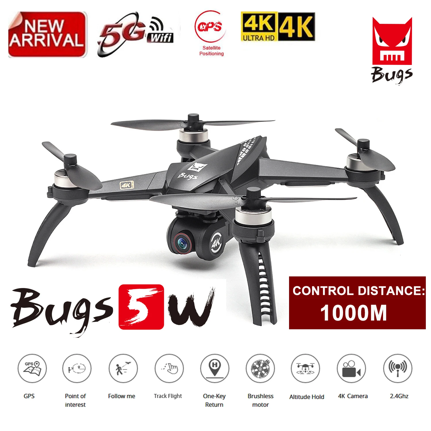 MJX B5W бесщеточный Дрон GPS 5G 4K камера WiFi RC Квадрокоптер FPV HD Авто возврат 20 минут