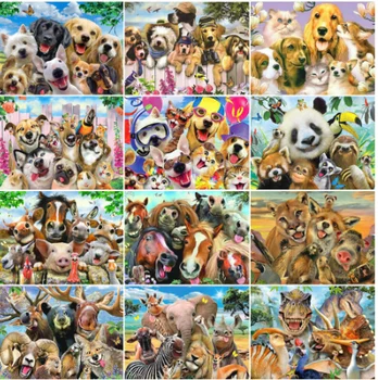 

Yikexin 5D DIY Diamond Painting Dog Picture Mosaic Full Round shape Diamond Embroidery Pet Rhinestone Painting Manual Hobby