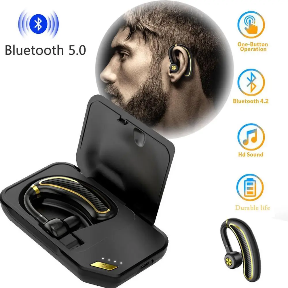 Blueteoth Headphones Wireless Headset V5.0 Hands Free Earpiece W/Mic Earbud Car Fone De Ouvido 50DEC16 | Электроника