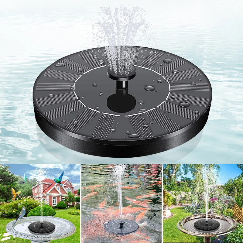 Minifuente Solar flotante para jardín, fuente de agua para piscina, estanque, decoración del hogar, Baño de aves al aire libre, fuente de energía Solar, cascada
