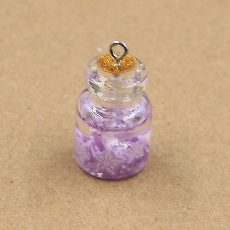 6pcs Charms flower Drift Bottle Glass Pendant Crafts Making Findings Handmade Jewelry DIY for Earrings Necklace 