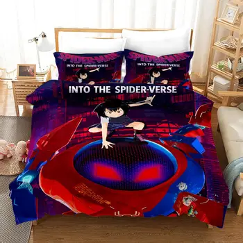 

Disney Marvel 3D printing bedding set 3 piece set cartoon Spider-Man pattern bed sheet pillow case single size duvet cover