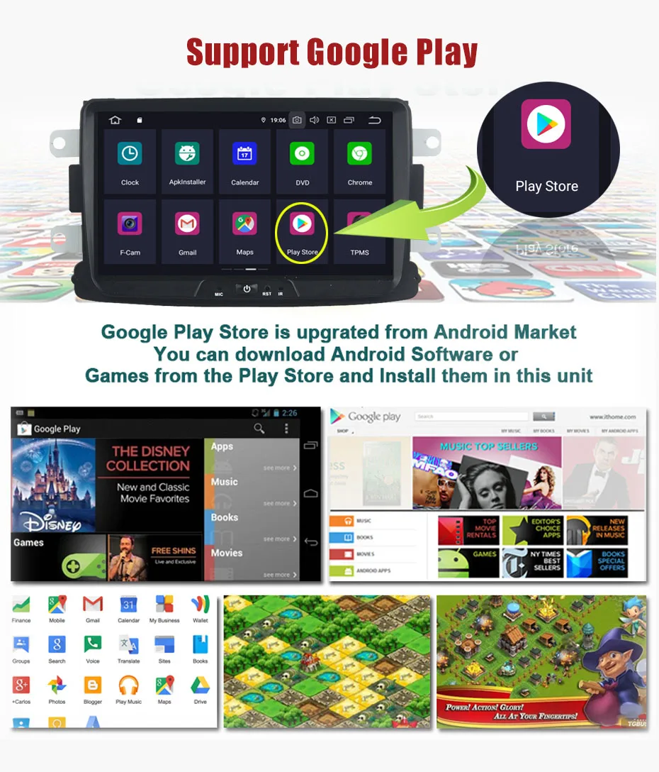 Best KANOR Car GPS Android 9.0 Auto Radio For Renault Duster Logan Sandero Dacia With Navigation Multimedia Stereo Bluetooth WIFI 1