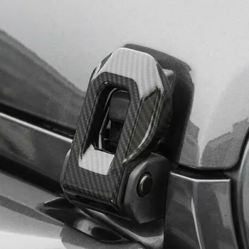 

2pcs Engine Hood trim Carbon Fiber Buckle Cover Decal Decor Accessories
