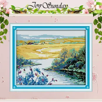 

Beautiful Spring Season Counted Cross Stitch 11CT 14CT Cross Stitch Set Wholesale Scenery Cross-stitch Kit Embroidery Needlework