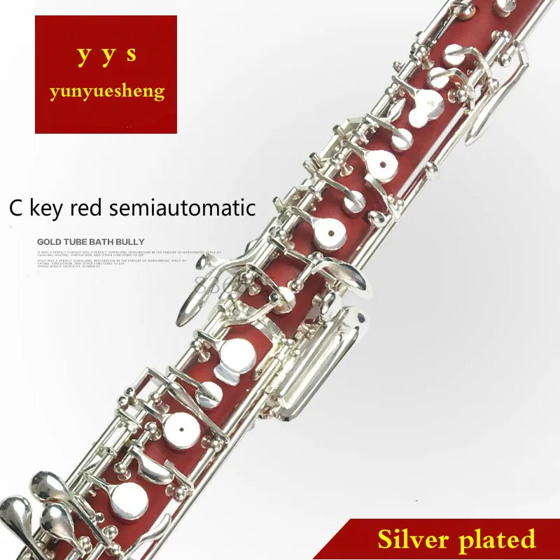 

New C key semiautomatic oboe,red ABS body , good sound