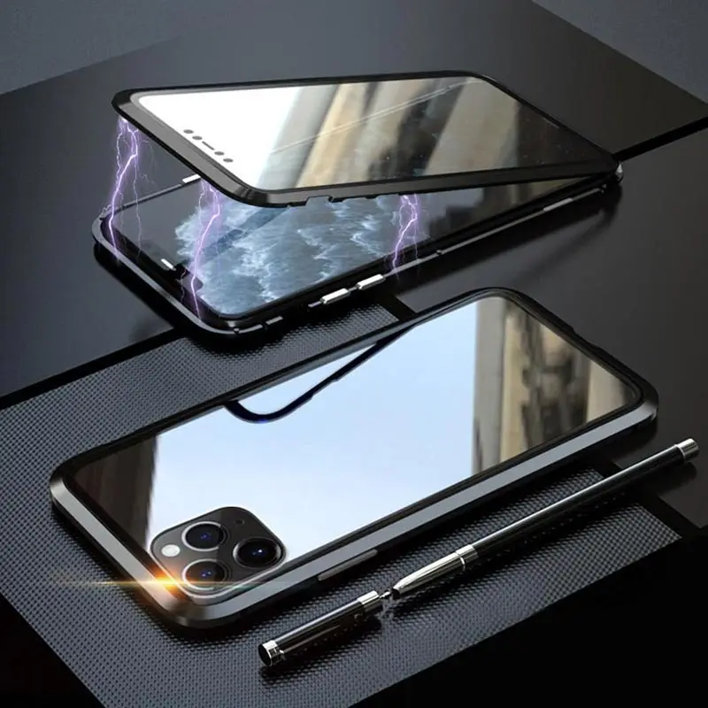 Suntaiho магнитный металлический чехол для iPhone 11 Pro Max XR XS MAX X закаленное стекло с магнитом чехол для iPhone 11 Pro XS чехол для Max XR