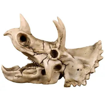 

Triceratops Dinosaur Skull Resin Crafts Fossil Skeleton Teaching Model Halloween Home Office Decoration