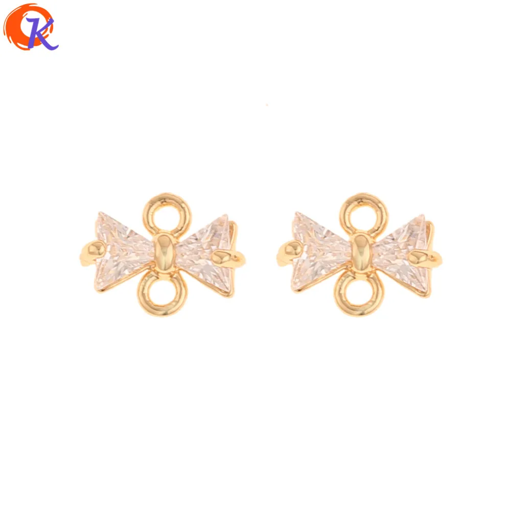 

Cordial Design 40Pcs 7*10MM Jewelry Accessories/DIY Making/Hand Made/Genuine Gold Plating/CZ Jewelry Connectors/Earring Findings