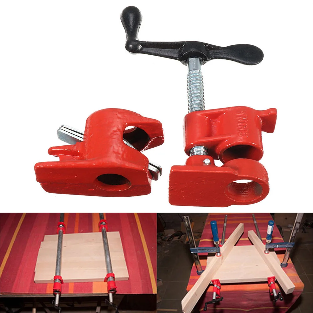 

1/2" Cast Iron Heavy Wood Gluing Pipe Clamp Clip Set Woodworking Carpenter Tool TT-best
