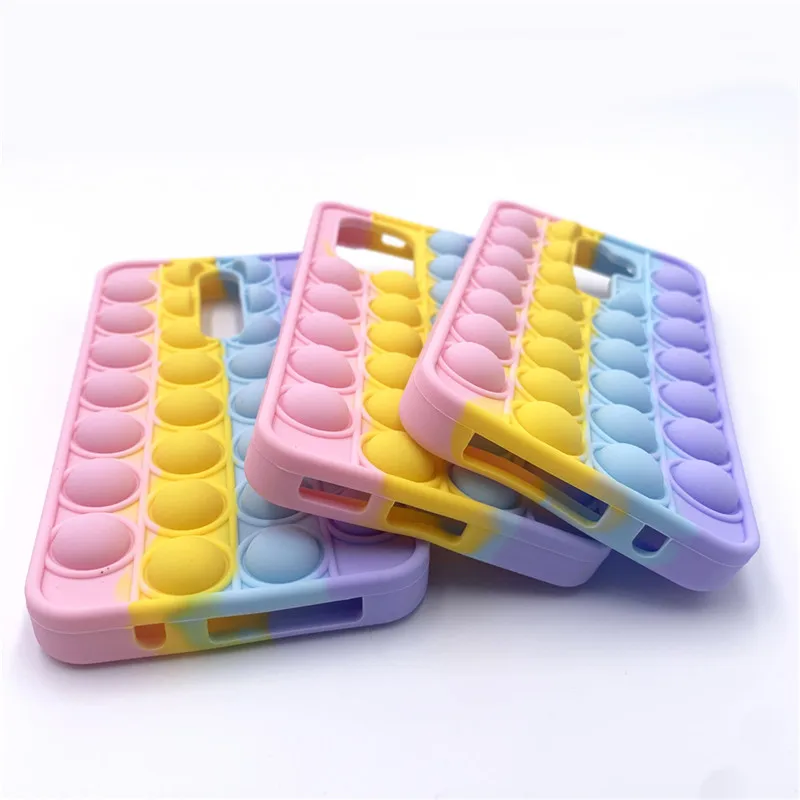 For Redmi Note 9 Pro 9S 7 8 Pro Push Pop Bubble Fidget Toy Soft Case for Redmi 9 9T 9C 9A Mi Poco X3 M3 Sensory Stress Reliver