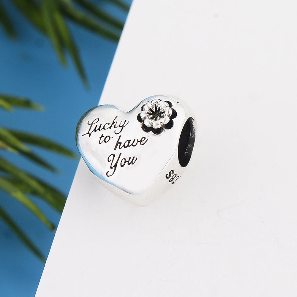 

FC Jewelry Fit Original Pan Charms Bracelet 925 Sterling Silver Heart Lucky To Have You Bead For Making Women Berloque 2022