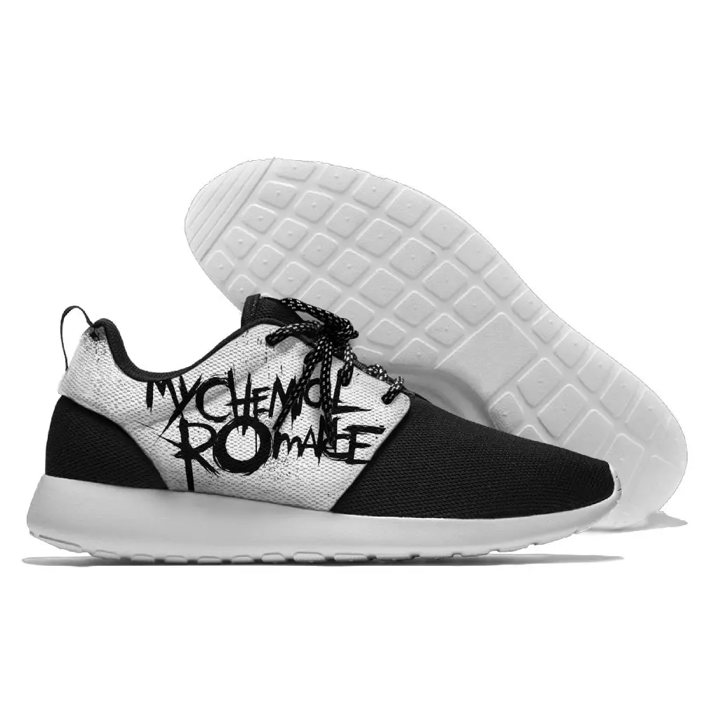 My Chemical Romance Custom Trend Mens Low-key Simple Men's Air Mesh Casual Shoes Comfortable Fashion Lace-up Adult Men Shoes - Цвет: Темно-серый