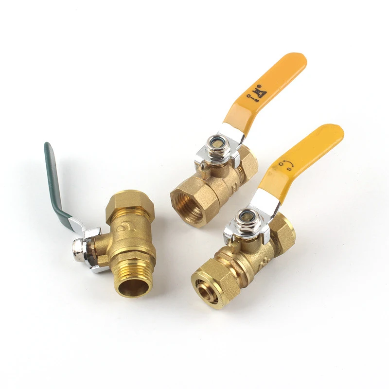 

Brass DN15 Aluminum Plastic Tube Ball Valve G1/2 Inch Thread Gas Floor Heating Switch Solar Water Heater And Water Valve