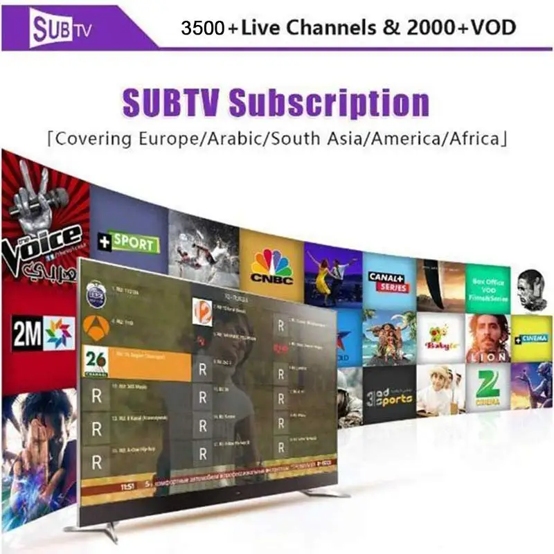 SUB tv IP tv LIVE tv Box каналы 3500+ Live/2000+ VOD 1 год с Enigma Mag25X мобильный телефон Smart tv Box код активации