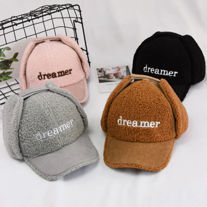Детская кепка dreamer в стиле хип-хоп, бейсбольная кепка, Вельветовая детская теплая зимняя бейсболки эластичные для мальчиков и девочек, шапка s для детей 2-8 лет