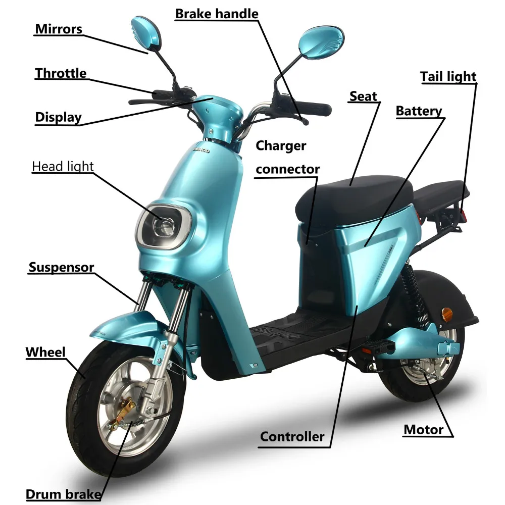 BENOD 350W электрический мотоцикл Высокая Мощность 25 км/ч литиевая батарея