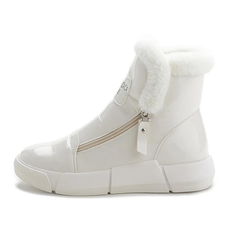 SWONCO/кроссовки на платформе; зимняя теплая обувь; женские зимние ботинки с боковой молнией; Новинка года; женская повседневная обувь; белые ботильоны; кроссовки - Цвет: white 2