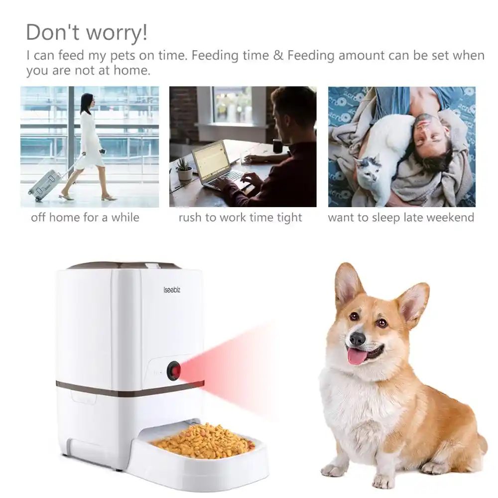 Distributeur Intelligent De Chiens Avec Camera Wifi Cat Mangeoire Pour Animal Domestique 6l Distributeur De Nourriture Avec Vision Nocturne Recharge Usb 6 Fois Par Jour Isebik Aliexpress