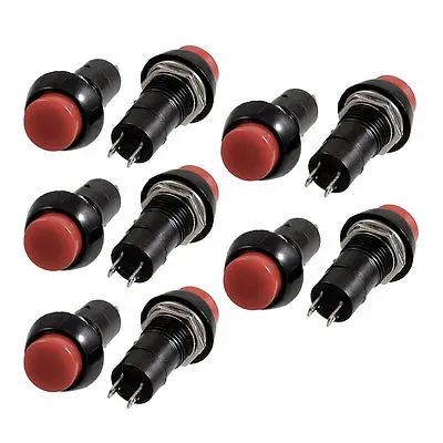 

Red Round Cap Self Locking SPST Push Button Switch AC 3A 250V