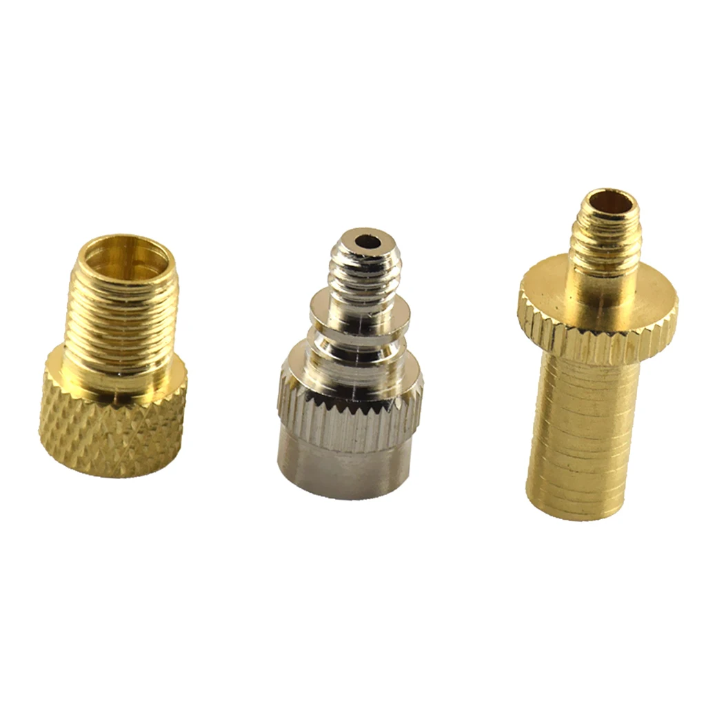 Set 3 Bike Cycling Pump Tube Presta Schrader Woods Valve Adapter Converter