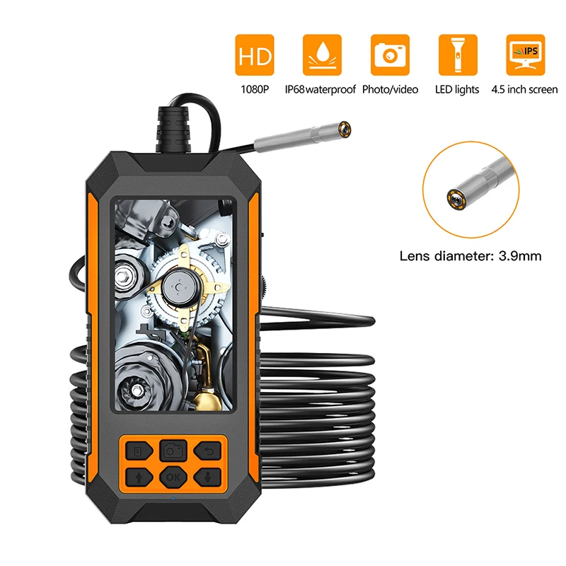 

Эндоскоп с автофокусом, Экран 4,5 дюйма, 11 мм, IP68