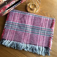 Женский шарф, утолщенный шерстяной воротник, шарф для девочек и мальчиков, кашемировый шарф, одеяло, шарф, детский клетчатый Модный Детский шарф