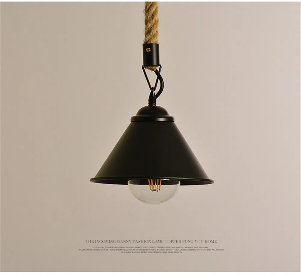 Nordic Design Loft Decor Retro Pendant Lamp LED Edison Industrial Wind Hemp Rope Iron Hanging Light Dining Room Home Lighting (23)