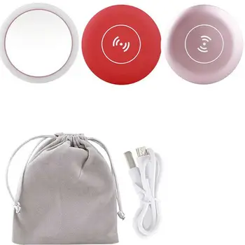 

Lighted Makeup Mirror Led Usb Mirror Wireless Charger Battery Power Supply Makeup Mirror for Woman Girl