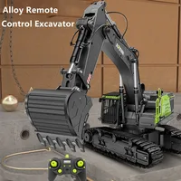 1:14 Screw Power Large Remote Control Excavator Truck 2.4G 22CH LED Lighting Unlimited Rotation Alloy Bucket RC Excavator Truck 2