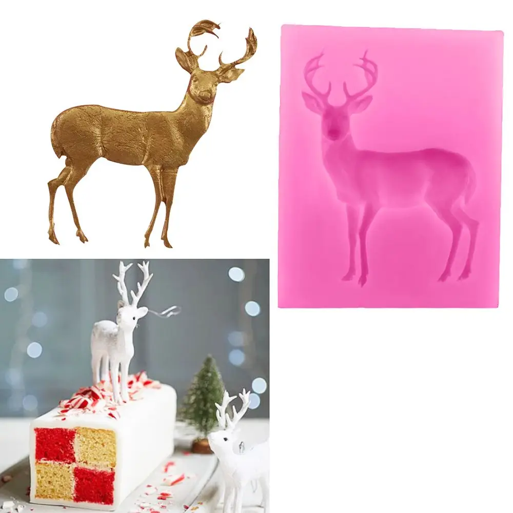 Кухонные принадлежности 1 шт. для выпечки, силиконовый торт плесень шоколад мыло Рождество 3D в форме оленя плесень Приготовление выпечки инструмент