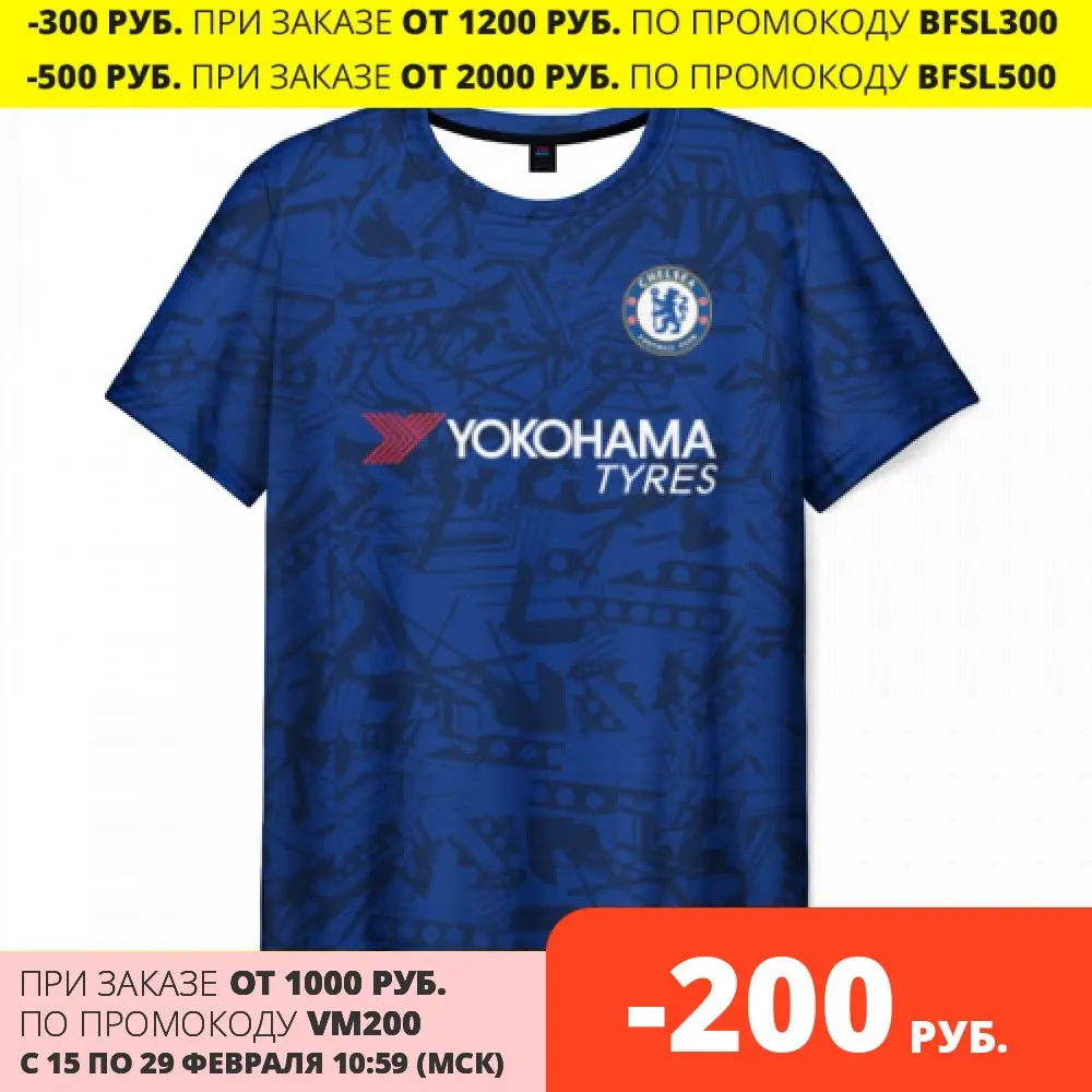Мужская футболка 3D Chelsea home 19-20 | одежда