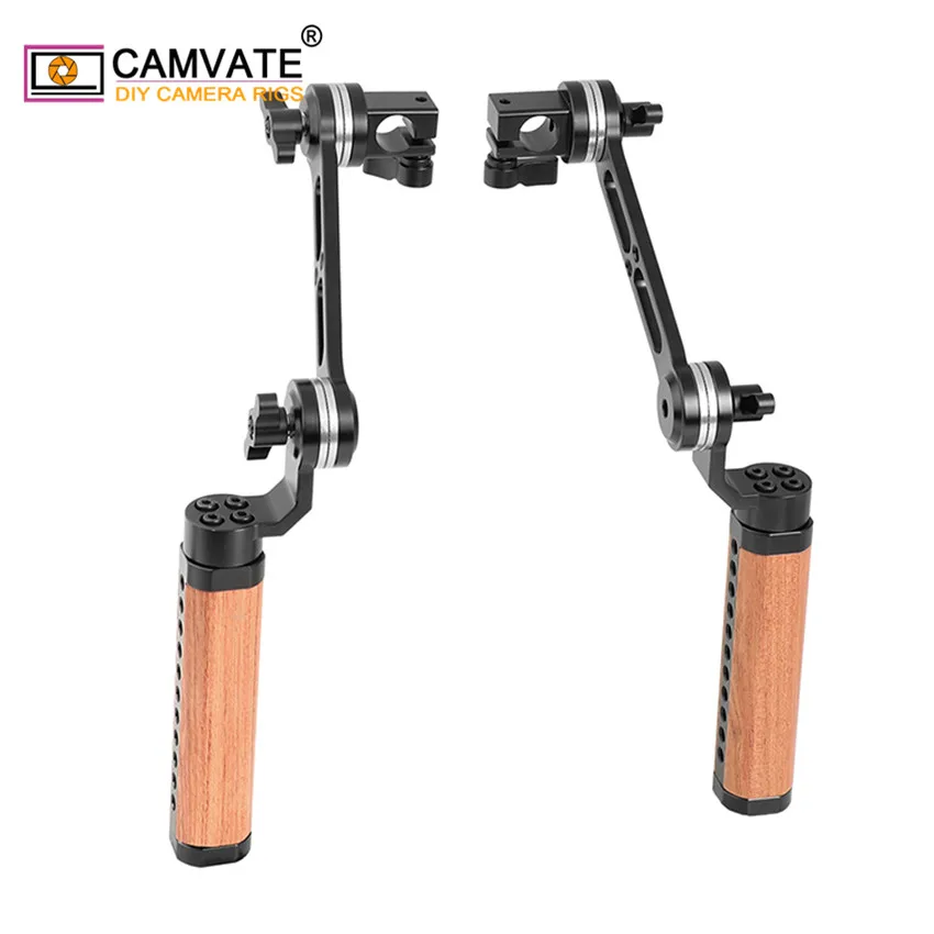 CAMVATE 2 шт. камера Регулируемая деревянная ручка захват с ARRI Rosette M6 Монтажная резьба