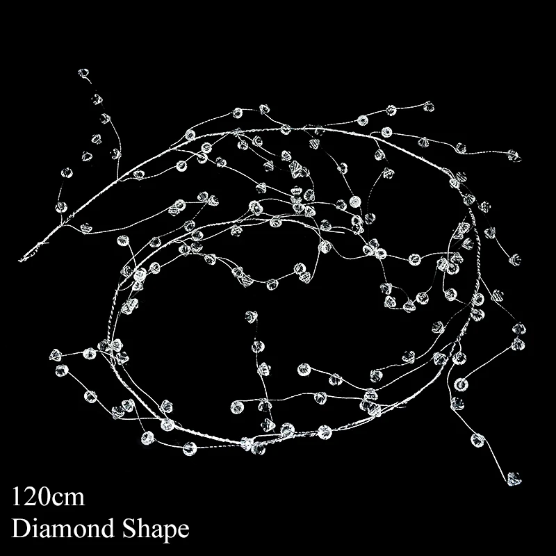 100/120/150cm Acrylic Crystal Bead Curtain Clear Water Drop Diamond Shape Branch String Garland For Wedding Party Decor Supplies