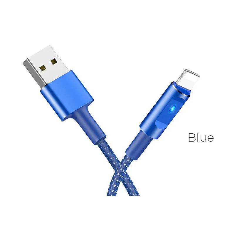 USB Cable Lightning HOCO U47 Essence smart power off charging data cable 1 meter blue