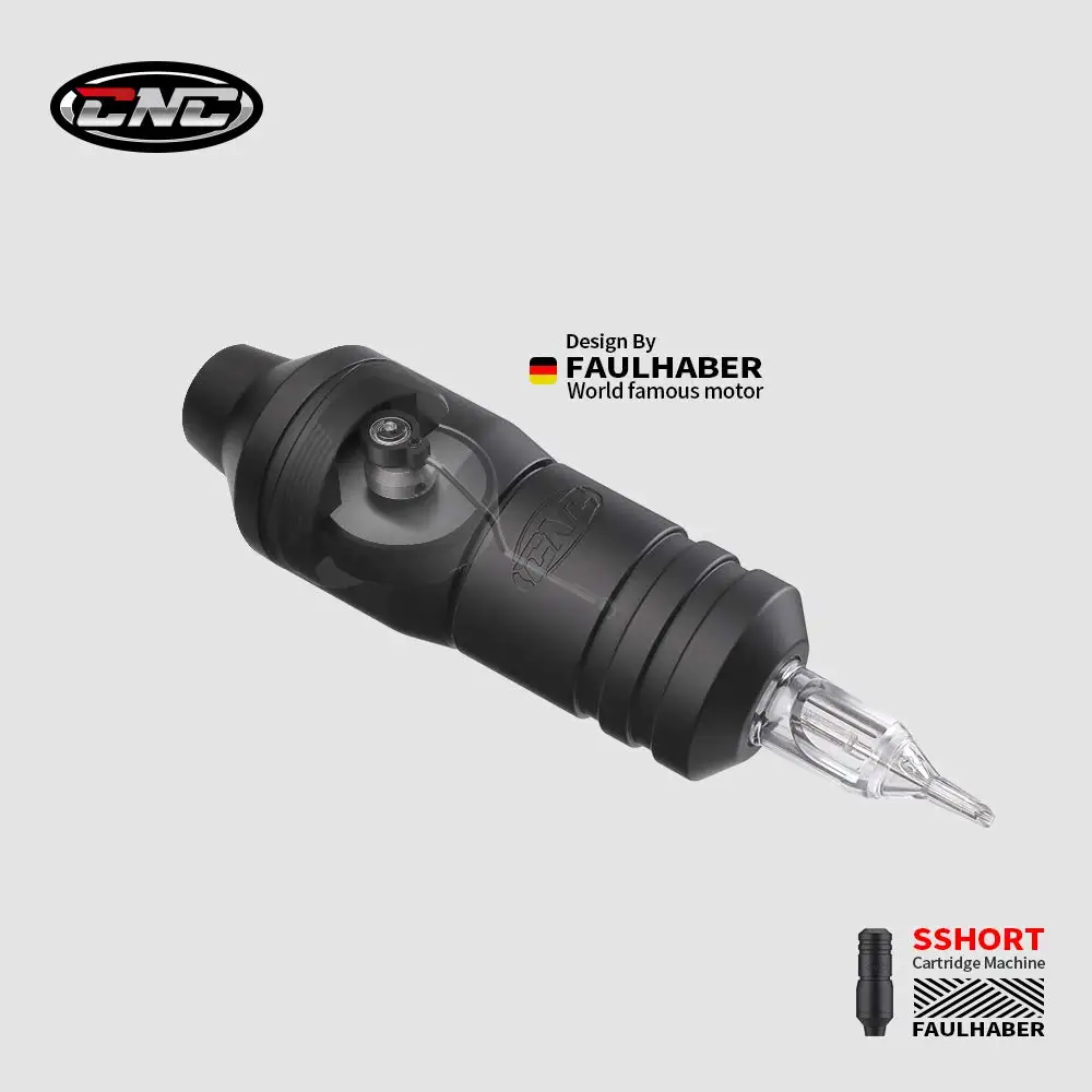 

2019 CNC Rotary Tattoo Machine with German FAULHABER Motor and Aircraft Aluminum Alloy Carved Short Pen Style CNC-Q2 Tattoo Pen