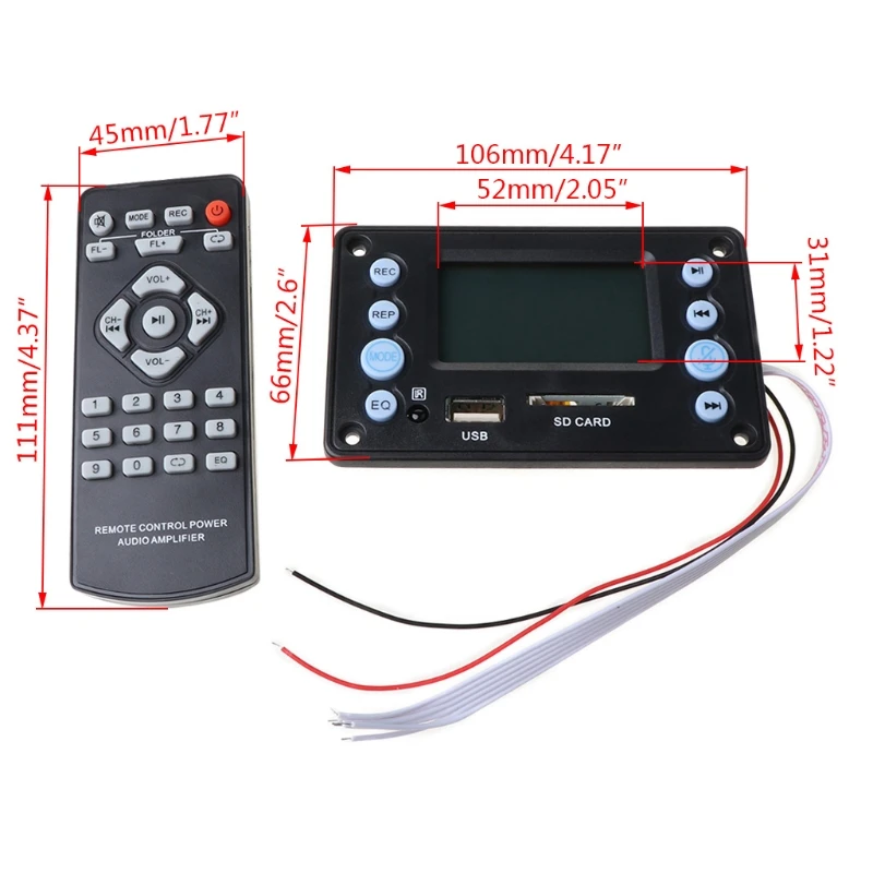 2022 New DC 5V 4.0 MIC Recording Port Bluetooth MP3 Decoder Board Module USB SD WAV WMA