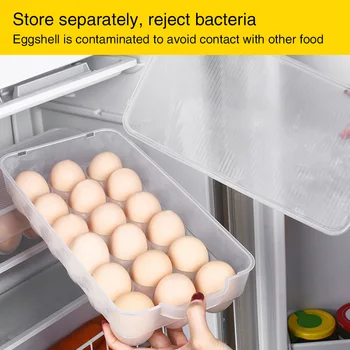 

18 Grids Drawer Design Transparent Space Saving Freshness Kitchen Refrigerator Dustproof With Lid Non Slip Home Egg Box