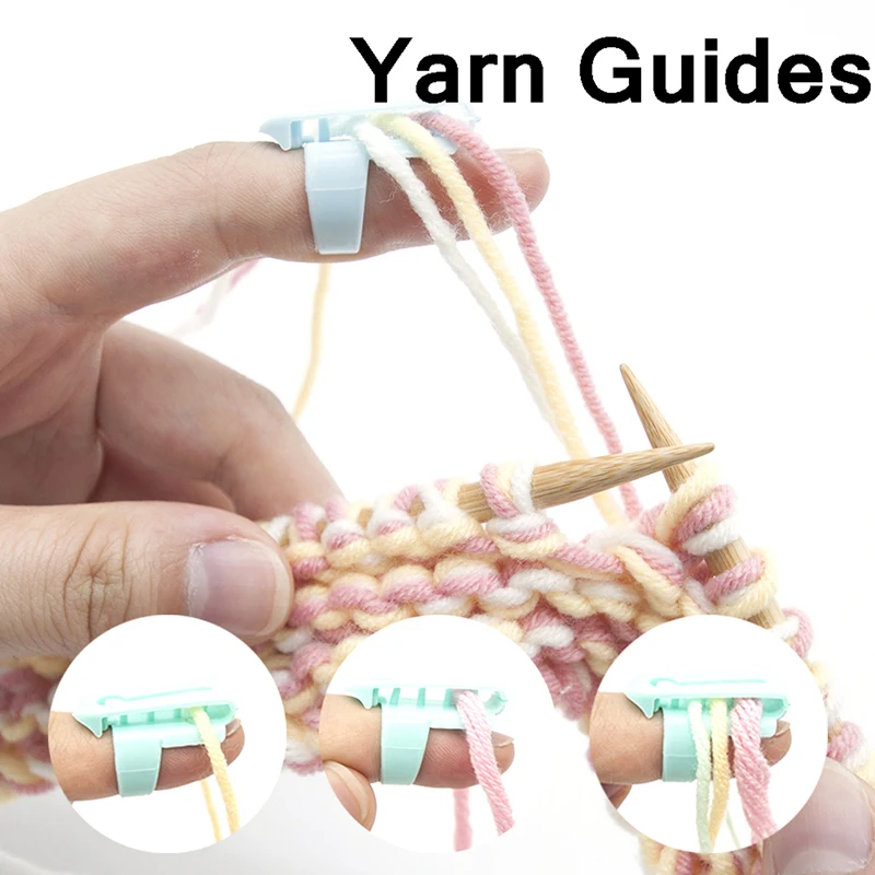 4/6Pcs Finger Splitter Sweater Wool Knitting Tool 4 Yarn Guide Thimble Sewing Supplies