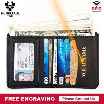 

Genuine Leather Men wallet Short Casual Male Purse Card Holder Multifunctional RFID Coin Pocket For Men Free Engrave