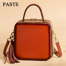 Женские сумки из натуральной кожи, новинка, женская сумка через плечо, маленькая сумка на плечо с заклепками, дамская сумка с кисточками LSH306