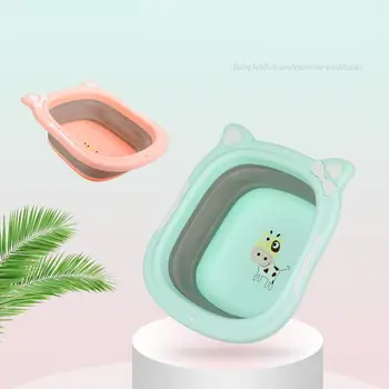 

Kidlove Baby Portable Foldable Bath Tub Infant Washbasin Collapsible Newborn Silicone Basin Wash Holder Footbath Basin