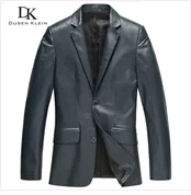 Dusen Klein Men Genuine Leather Jacket Autumn Outerwear Black/Slim/Simple Business Style/Sheepskin Coat 14Z6608 cowhide print jacket