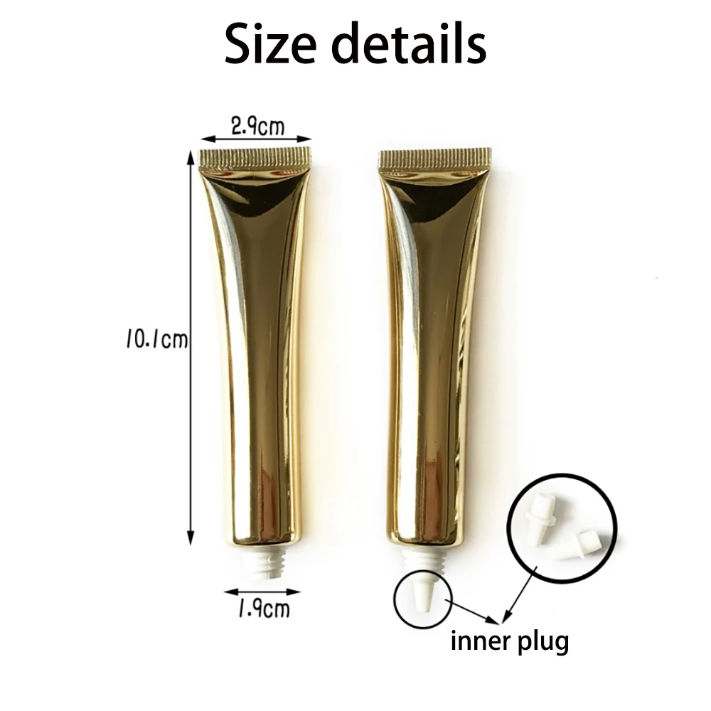 Free Shipping Gold 20ml Plastic Lip Gloss Tube Empty 20g Cosmetic Eye Cream Squeeze Soft Bottle Shiny Lipgloss Containers 30pcs