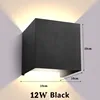 12W Square Black