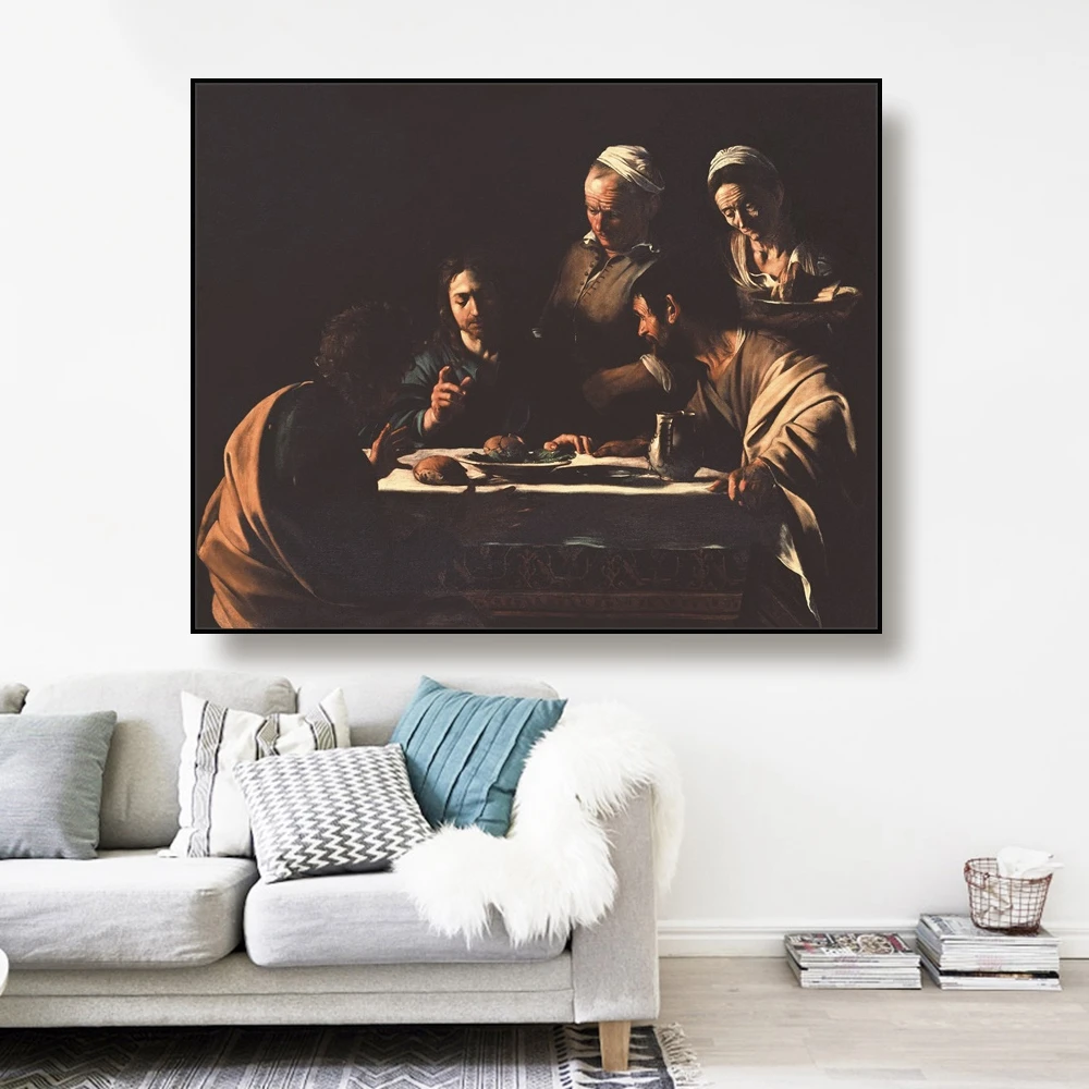 

Cassisy Canvas Art Oil PaintingSupper at EmmausCaravaggio Art Poster Picture Wall Decor Modern Home Decoration For Living room